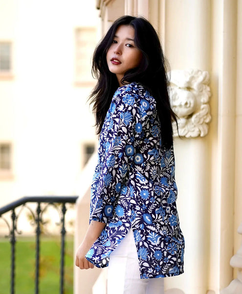 Dolma Nadine Cotton Tunic Blue White