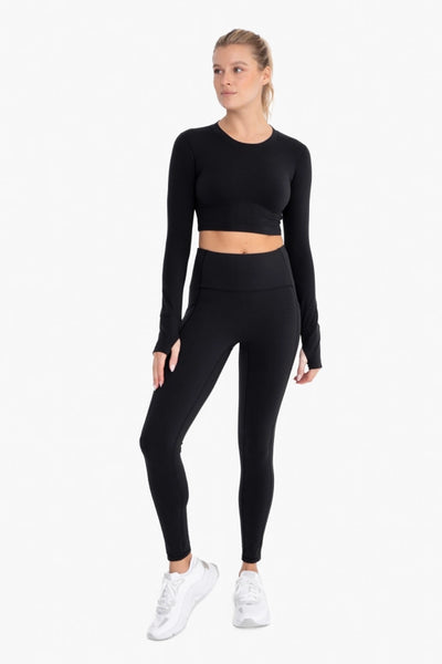 Mono B No Front Seam Lycra-Blend Swoop Leggings