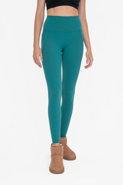 Mono B Tapered Band Essential Solid Highwaist Leggings