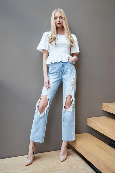 Special A High-Rise Straight With Destroy Jeans