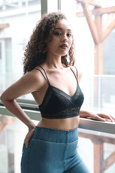 Strappy Back Geometric Lace Bralette – Girl Intuitive