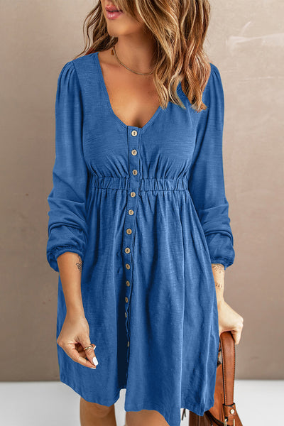 Scoop Neck Empire Waist Long Sleeve Mini Dress Girl Intuitive Scoop Neck Empire Waist Long Sleeve Mini Dress Girl Intuitive