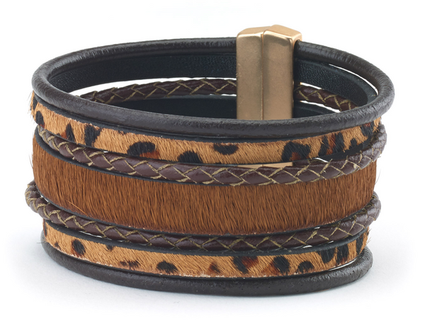 bracelet - Animal Print Leather Cuff - Girl Intuitive - Island Imports -