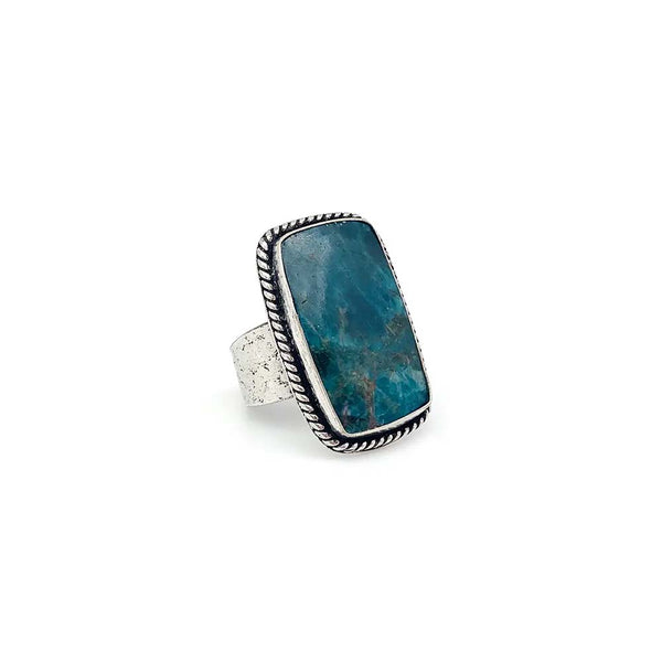 Ring - Anju Kashi Semiprecious Stone Ring in Apatite - Girl Intuitive - Anju Jewelry -