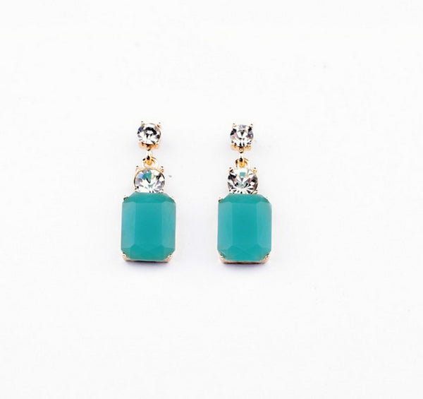 earrings - Aqua Crystal Small Drop Earrings - Girl Intuitive - Girl Intuitive -