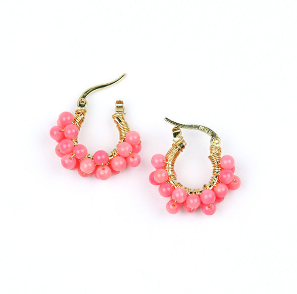 earrings - Wired Corals Hoops - Girl Intuitive - Goia -