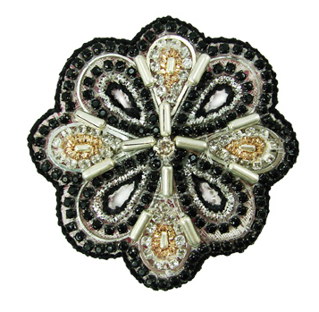 Hair - Beaded Blossom Hair Clip - Girl Intuitive - WorldFinds - Black
