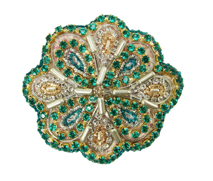 Hair - Beaded Blossom Hair Clip - Girl Intuitive - WorldFinds - Teal