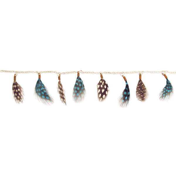 anklet - Blue Dotted Feather Anklet - Girl Intuitive - zad -