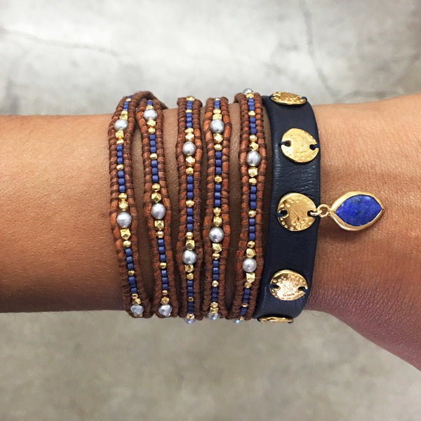 bracelet - Chan Luu Blue Mix Seed Bead Wrap Bracelet - Girl Intuitive - Chan Luu -