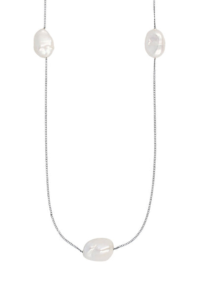 Necklace - Chan Luu Floating Pearl Layering Necklace - Girl Intuitive - Chan Luu - White
