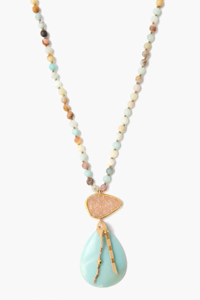 Necklace - Chan Luu Matte Multi-Amazonite Mix Pendant Necklace - Girl Intuitive - Chan Luu -