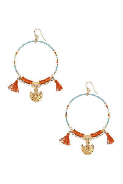 earrings - Chan Luu Turquoise Mix Statement Hoop Earrings - Girl Intuitive - Chan Luu -