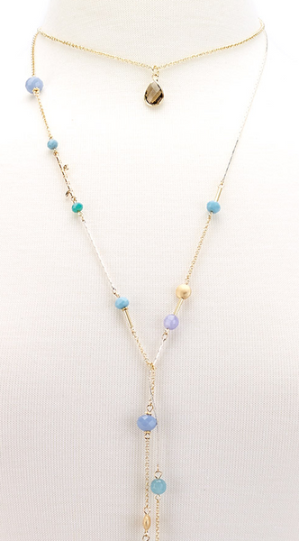 Necklace - Choker Drop Pendant Beaded Lariat - Girl Intuitive - Island Imports -