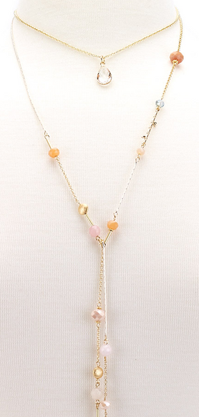 Necklace - Choker Drop Pendant Beaded Lariat - Girl Intuitive - Island Imports -