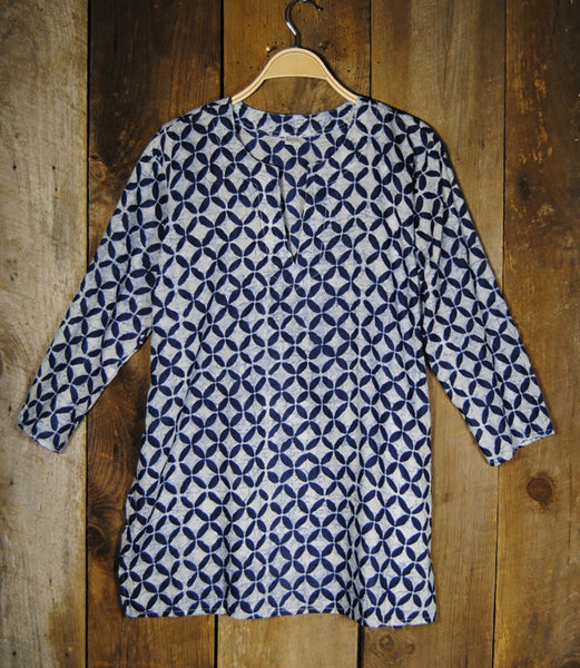 Tunic - Cotton Tunic Top Navy Riviera - Girl Intuitive - Nusantara -