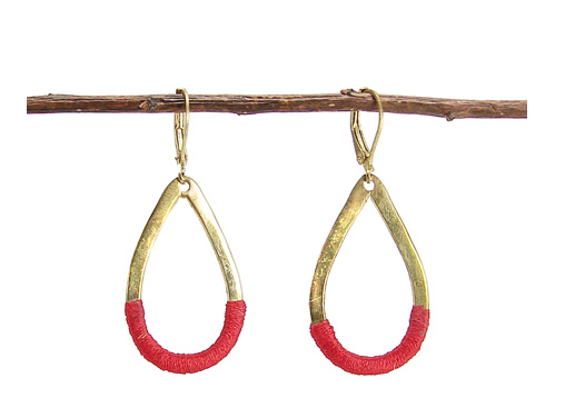 earrings - Crimson Threaded Earrings - Girl Intuitive - Amanda Steret -