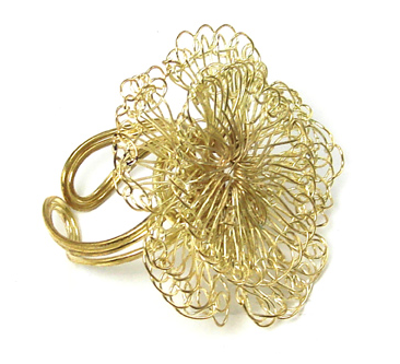 Ring - Cammelia Crocheted Wire Ring - Girl Intuitive - WorldFinds -