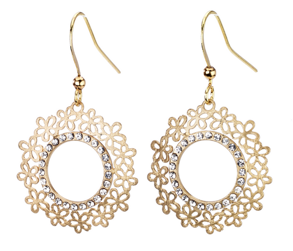 earrings - Crystal Filigree Earrings - Girl Intuitive - Island Imports -