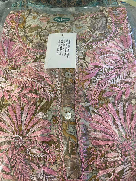 Tunic - Dolma Silk Embroidered Tunic Rose Pink - Girl Intuitive - Dolma -