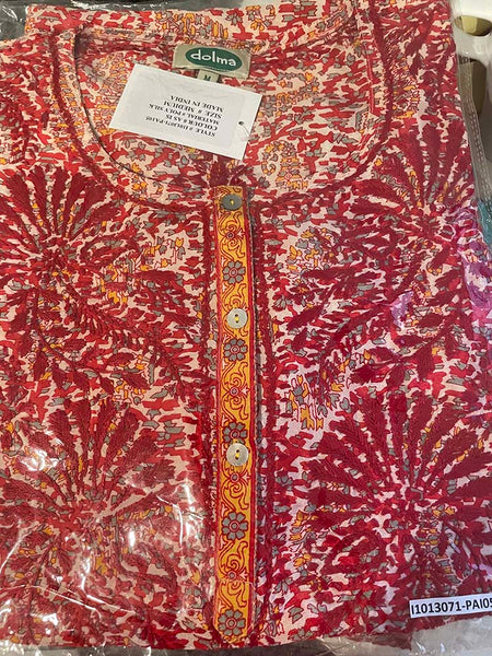 Tunic - Dolma Women's Embroidered Silk Tunic Top in Red - Girl Intuitive - Dolma -