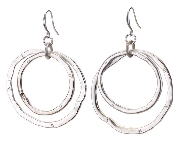 earrings - Double Hoop Earrings - Girl Intuitive - Island Imports - Silver