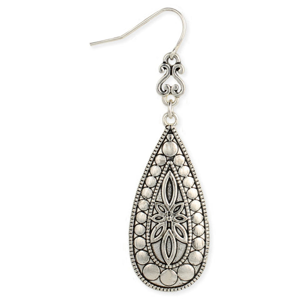 earrings - Embossed Teardrop Earrings - Girl Intuitive - zad -