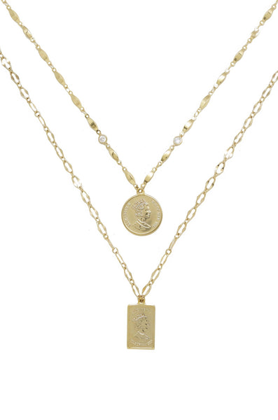 Necklace - Ettika Medallions of Mine Layered Gold Coin Necklace Set - Girl Intuitive - Ettika -