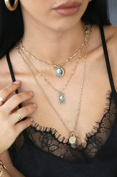 Necklace - Ettika Medallions of Mine Layered Gold Coin Necklace Set - Girl Intuitive - Ettika -