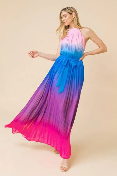 Flying Tomato Ombre Pleated Maxi Dress – Girl Intuitive Flying Tomato Ombre Pleated Maxi Dress – Girl Intuitive
