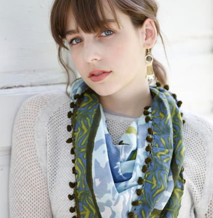 Scarves - Himalaya Scarf with Pom Pom Navy - Girl Intuitive - WorldFinds -