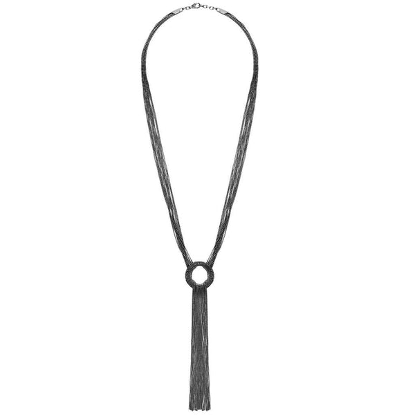 necklace - Karine Sultan Jade Long Necklace - Girl Intuitive - Karine Sultan - Silver