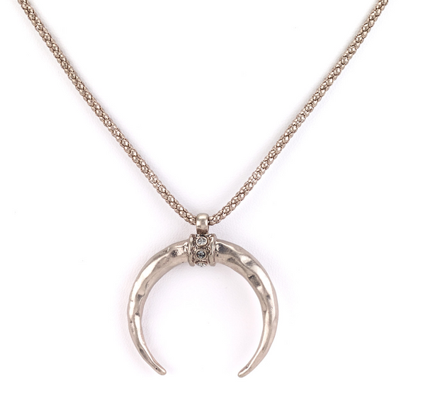 Necklace - Large Horn Pendant Necklace - Girl Intuitive - Island Imports - Bronze