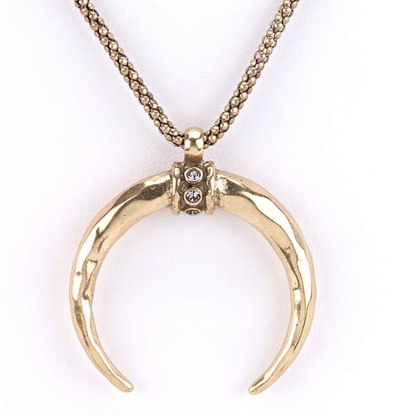 Necklace - Large Horn Pendant Necklace - Girl Intuitive - Island Imports -