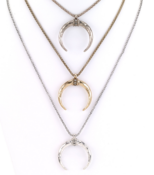 Necklace - Large Horn Pendant Necklace - Girl Intuitive - Island Imports -