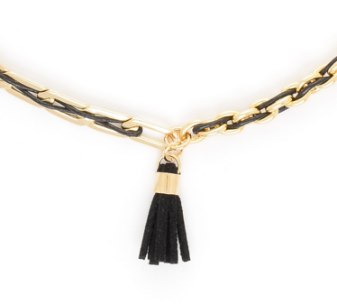 Necklace - Link Choker Necklace with Tassel - Girl Intuitive - Zenzii -