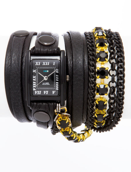bracelet - La Mer Shadow Black Wrap Watch Bracelet - Girl Intuitive - La Mer -