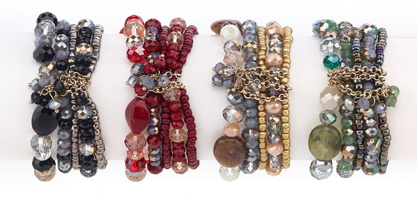 bracelet - Mixed Beaded Bracelets - Girl Intuitive - Island Imports -