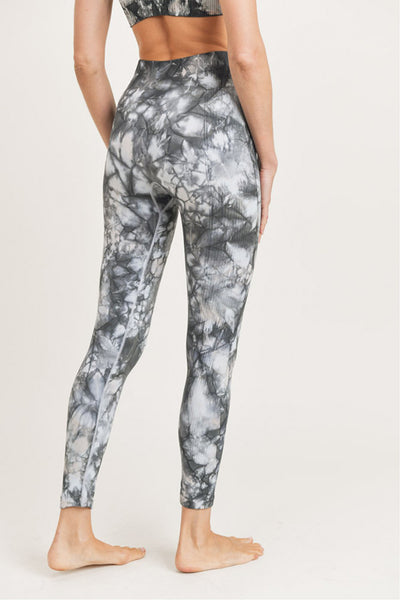 Leggings - Mono B Glass Tie-Dye Seamless Ribbed Highwaist Leggings - Girl Intuitive - Mono B -