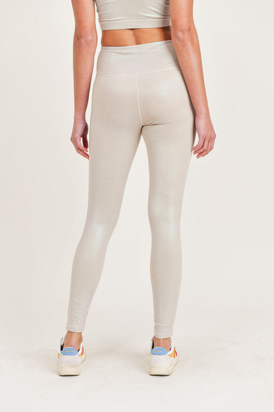 Leggings - Mono B Pearlescent Holo Foil Highwaist Leggings - Girl Intuitive - Mono B -