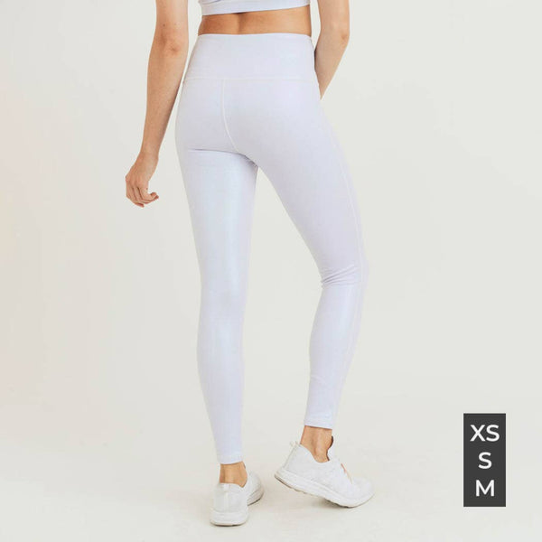 Leggings - Mono B Pearlescent Holo Foil Highwaist Leggings - Girl Intuitive - Mono B -