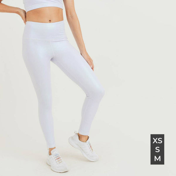 Leggings - Mono B Pearlescent Holo Foil Highwaist Leggings - Girl Intuitive - Mono B -
