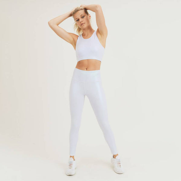 Leggings - Mono B Pearlescent Holo Foil Highwaist Leggings - Girl Intuitive - Mono B -