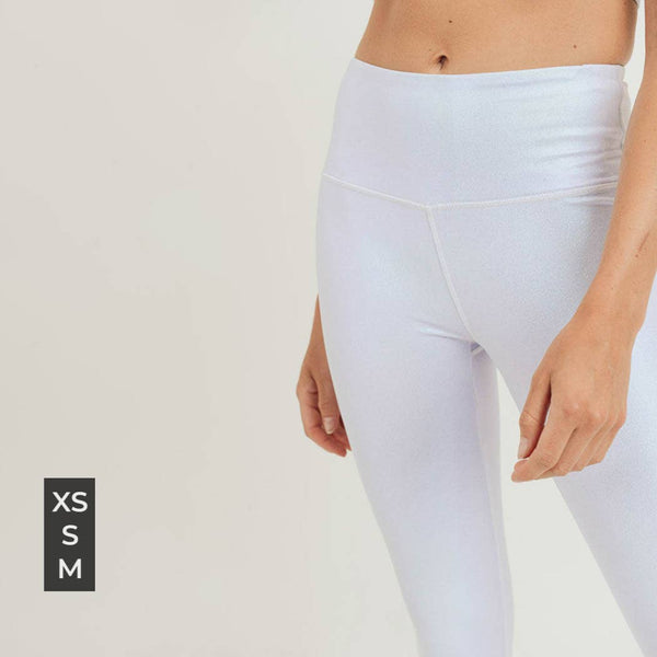 Leggings - Mono B Pearlescent Holo Foil Highwaist Leggings - Girl Intuitive - Mono B -