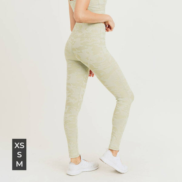 Leggings - Mono B Textured Camo Jacquard TACTEL® Highwaist Leggings - Girl Intuitive - Mono B -