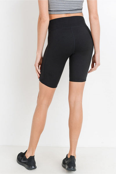 Leggings - Mono B Highwaist Biker Shorts with Vertical Zipper - Girl Intuitive - Mono B -