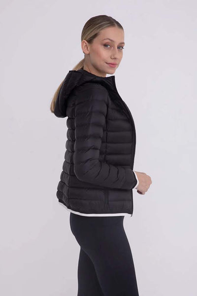 Jacket - Mono B Padded Puffer Jacket with Hood - Girl Intuitive - Mono B -
