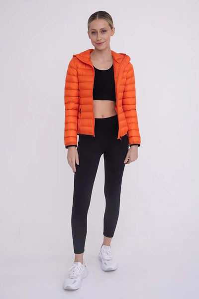 Jacket - Mono B Padded Puffer Jacket with Hood - Girl Intuitive - Mono B -