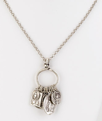 - Religious Inspired Multi-Charm Long Necklace - Girl Intuitive - Girl Intuitive -