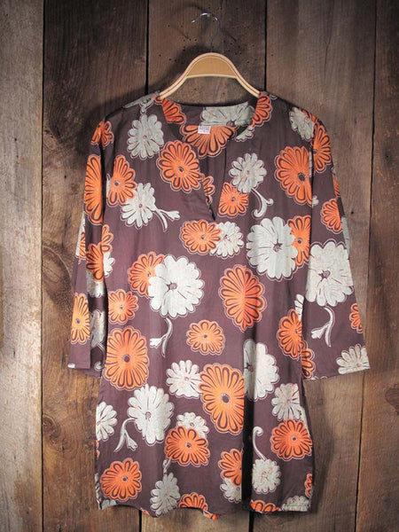 Tunic - Cotton Tunic Top Orange Pecan - Girl Intuitive - Nusantara -